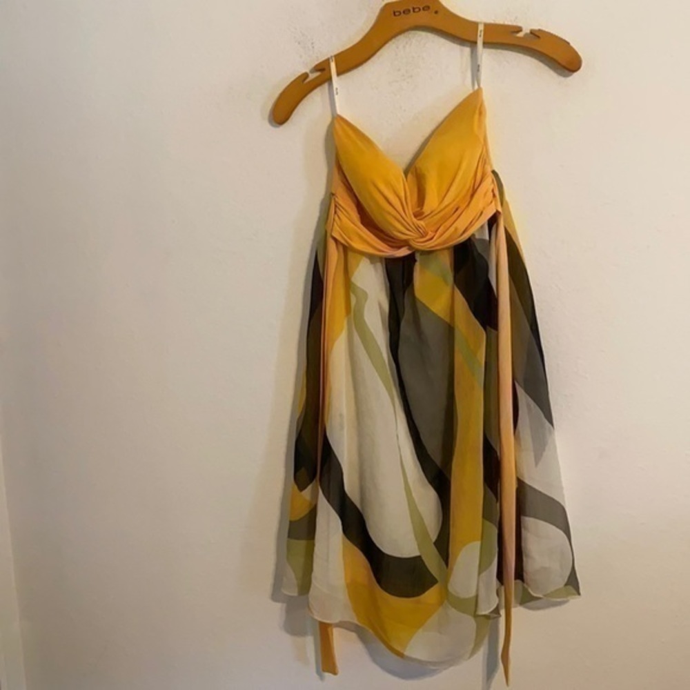 NICOLA BERTTI YELLOW & BLACK DRESS SIZE MEDIUM
